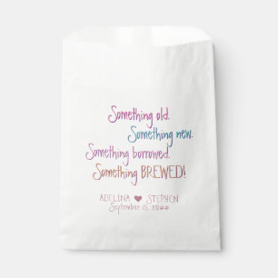 Something Old New Borrowed Brewed Wedding Favour Bags