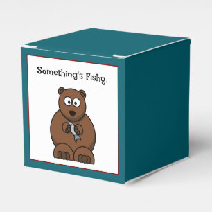 Something’s Fishy Funny Brown Bear Cartoon Favour Box