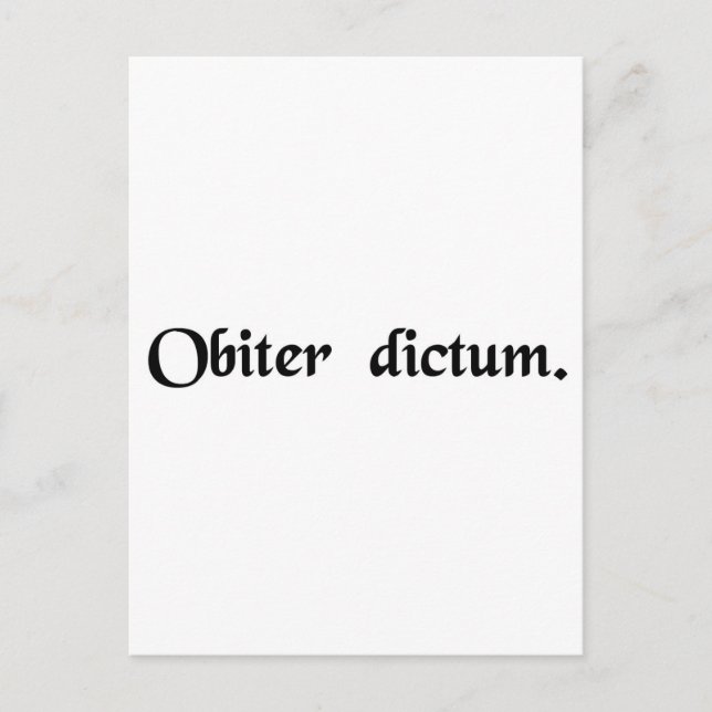 Something said in passing. postcard (Front)