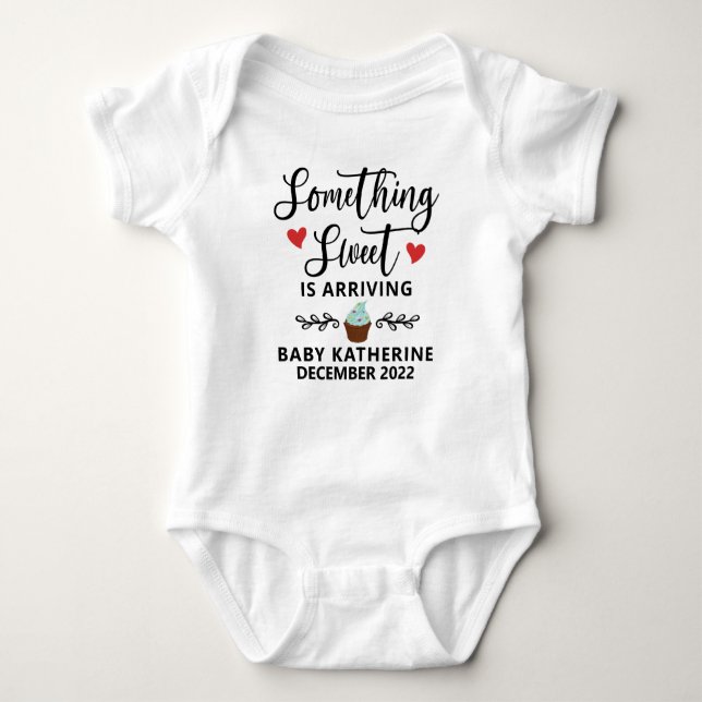 Something Sweet is Arriving Baby Bodysuit (Front)
