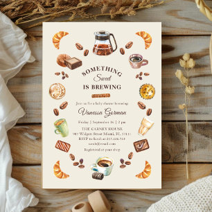 Something Sweet is Brewing   Coffee Baby Shower Invitation
