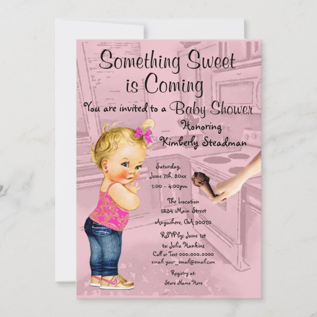 Something Sweet is Coming Baby Shower Invitation (Front)