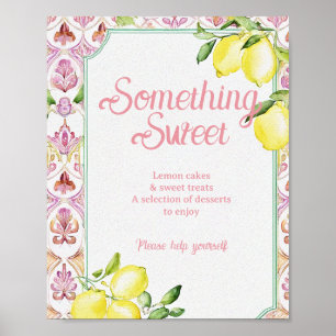 Something Sweet Sign Pink Yellow Lemon Shower