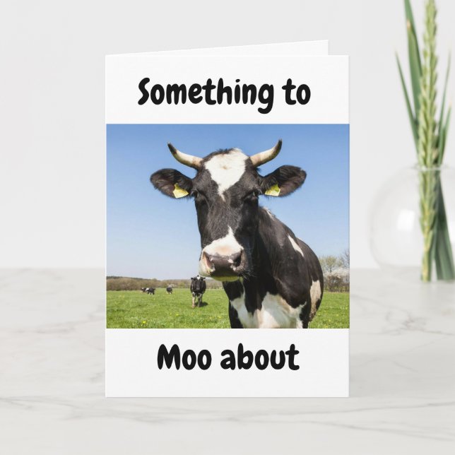 SOMETHING TO *MOO ABOUT* GRANDSON ON BIRTHDAY  CARD (Front)