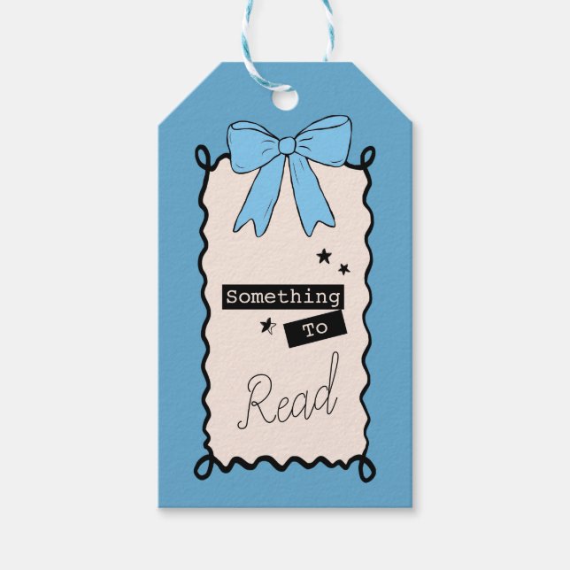 Something to Read Cute Pink Gift Tag (Front)