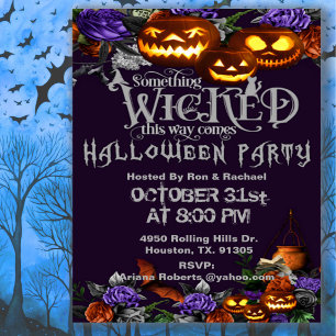 Something Wicked This Way Comes Adult Halloween  Invitation