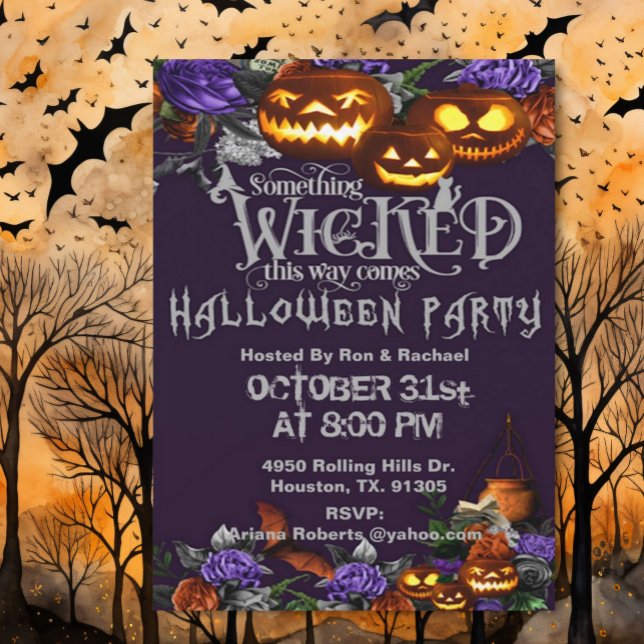 Something Wicked This Way Comes Adult Halloween  Invitation (Creator Uploaded)