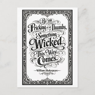 "Something Wicked This Way Comes" Shakespeare Postcard