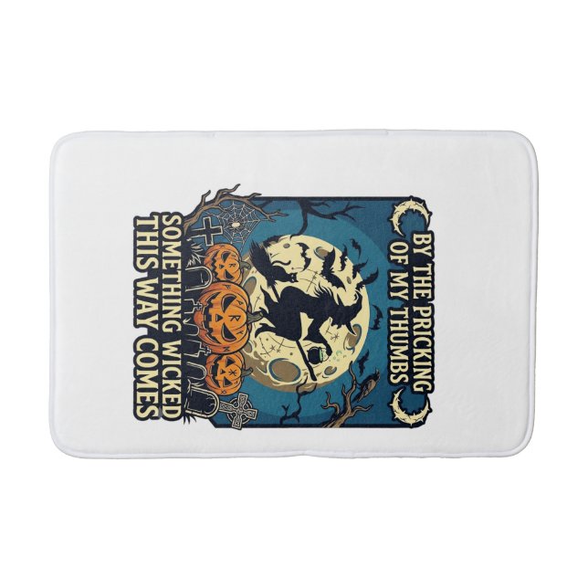 Something Wicked Way Comes Witch Halloween Pumpkin Bath Mat (Front)