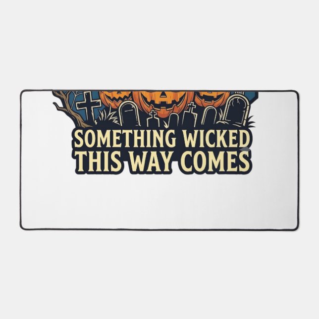 Something Wicked Way Comes Witch Halloween Pumpkin Desk Mat (Front)