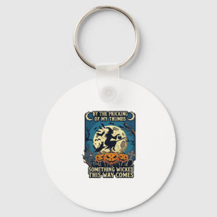 Something Wicked Way Comes Witch Halloween Pumpkin Key Ring