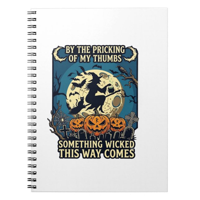 Something Wicked Way Comes Witch Halloween Pumpkin Notebook (Front)