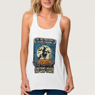 Something Wicked Way Comes Witch Halloween Pumpkin Singlet