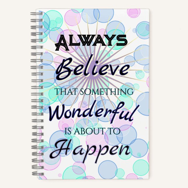 Something Wonderful Spiral Notebook Journal  (Front)