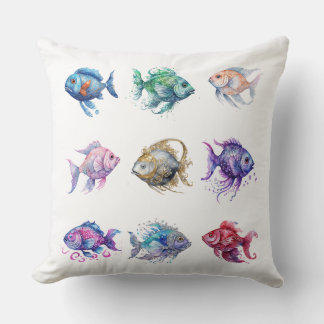 Something's Fishy Large Throw Pillow