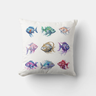 Something's Fishy Small Throw Pillow