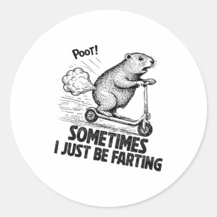 Sometime I Just Be Farting Tummy Hurts Funny Groun Classic Round Sticker