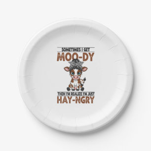 Sometimes I Get Moo-dy Hay-ngry Cow Paper Plate