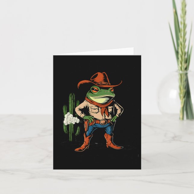 Sometimes I Just Be Farting Funny Cowboy Frog  Card (Front)