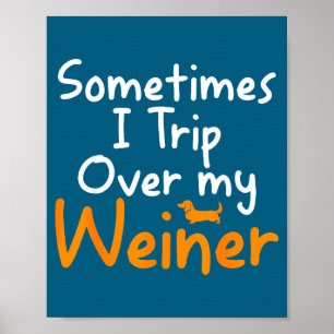 Sometimes I Trip Over My Weiner Dog Funny  Poster