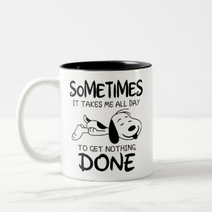 Sometimes it takes me all day to get nothing done Two-Tone coffee mug