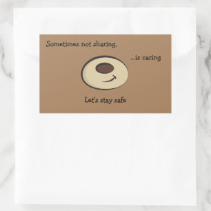 Sometimes not sharing, is caring brown bear smile rectangular sticker