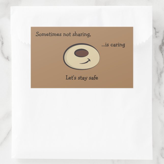 Sometimes not sharing, is caring brown bear smile rectangular sticker (Bag)