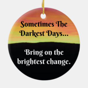 Sometimes the darkest days...bring on the bright ceramic tree decoration