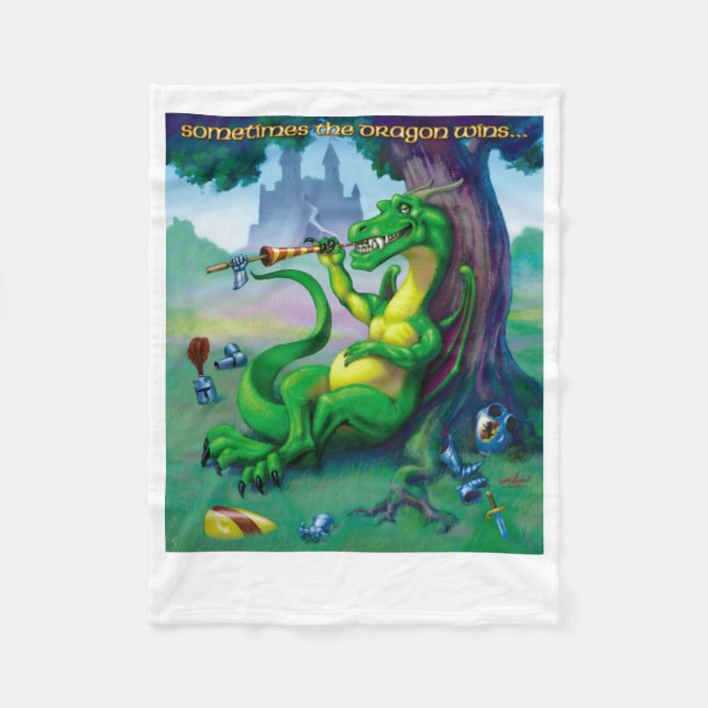 Sometimes the Dragon Wins Fleece Blanket (Front)