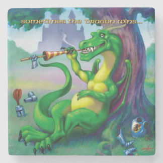Sometimes the Dragon Wins Stone Coaster