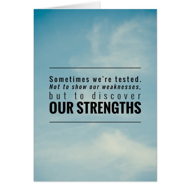 Sometimes We Are Tested (Front)
