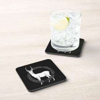 Somewhere Between Wild And Wise Deer Line Art Coaster