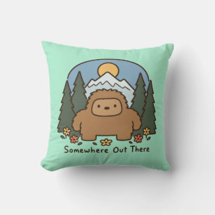Somewhere Out There Kawaii Bigfoot Mountain Cushion