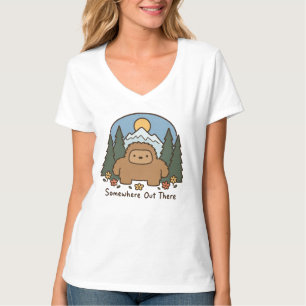 Somewhere Out There Kawaii Bigfoot Mountain T-Shirt