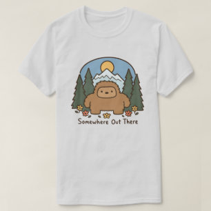 Somewhere Out There Kawaii Bigfoot Mountain T-Shirt