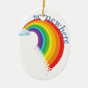 Somewhere Over the Rainbow Ceramic Tree Decoration