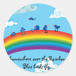 Somewhere over the rainbow classic round sticker