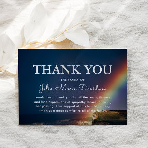 Somewhere Over The Rainbow Funeral Thank You Card