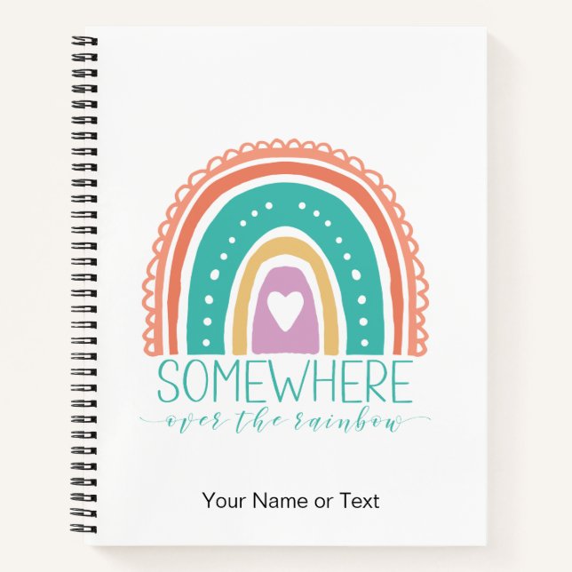 Somewhere Over The Rainbow Modern Chic Colourful  Notebook (Front)