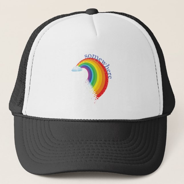 Somewhere Over the Rainbow Trucker Hat (Front)