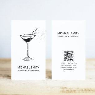 Sommelier Bartender Cocktail Nightclub Business Card