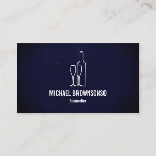 Sommelier Blue Wine Bottle Business Card