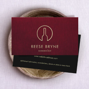 Sommelier Burgundy Red Wine Bottle  Business Card