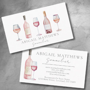Sommelier Elegant Wine Business Card