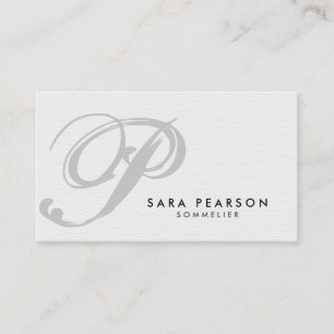 Sommelier Food Beverage Monogram Business Card