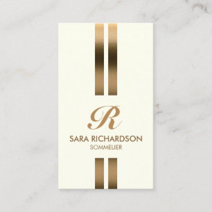 Sommelier Monogram Faux Gold Business Card