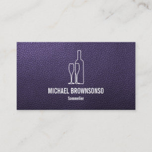 Sommelier Purple Leather Texture Business Card