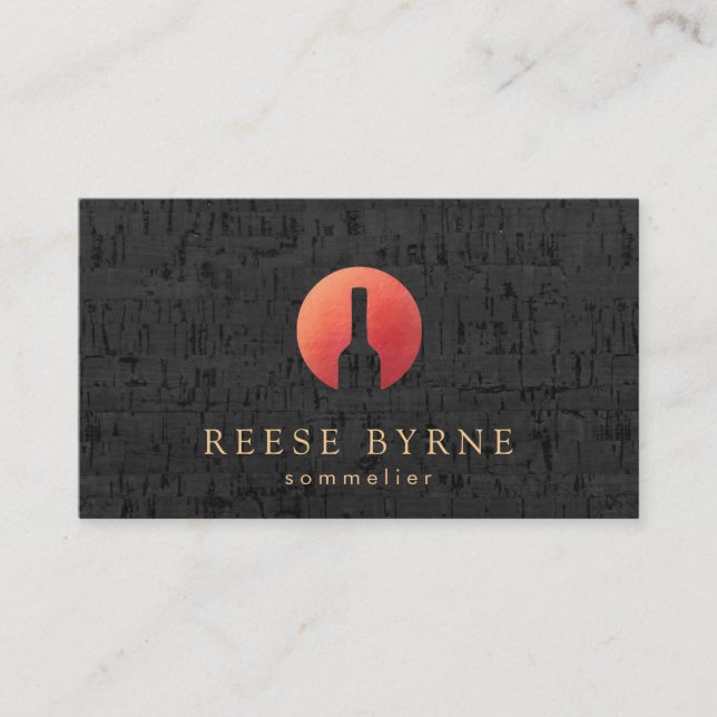 Sommelier Red Wine Bottle Business Card (Front)