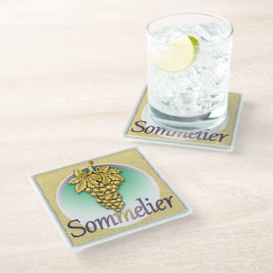 Sommelier Symbol Glass Coaster