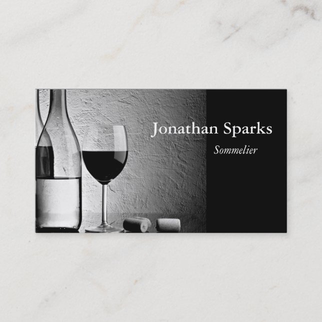 Sommelier Wine Bottle Business Card (Front)